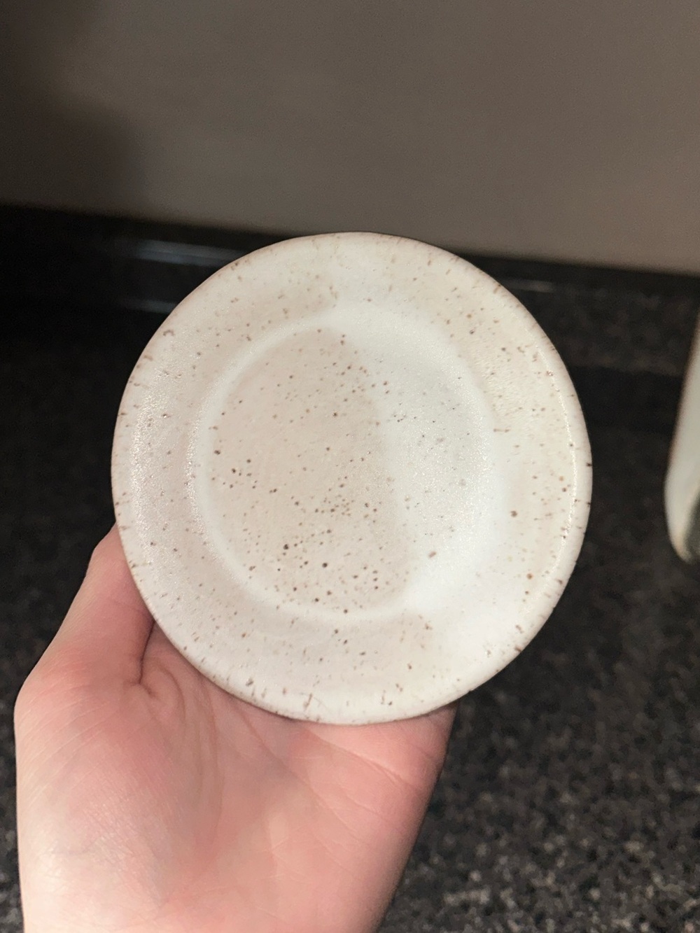 Peters Pottery Speckled Ceramic Trinket Dish - Neutral Cream